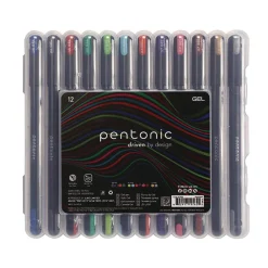 Sale Assorted Point Sizes PENTONIC Stick Gel Pen - Assorted Ink Colors/Black Barrel (12/Pack) Pens, Pencils & Markers