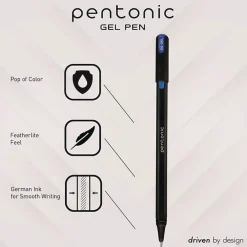 Sale Assorted Point Sizes PENTONIC Stick Gel Pen - Assorted Ink Colors/Black Barrel (12/Pack) Pens, Pencils & Markers