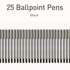 Clearance PENTONIC Medium 1 millimeter Stick Ballpoint Pen - Black Ink/Charcoal Gray Barrel (25/Pack) Pens, Pencils & Markers
