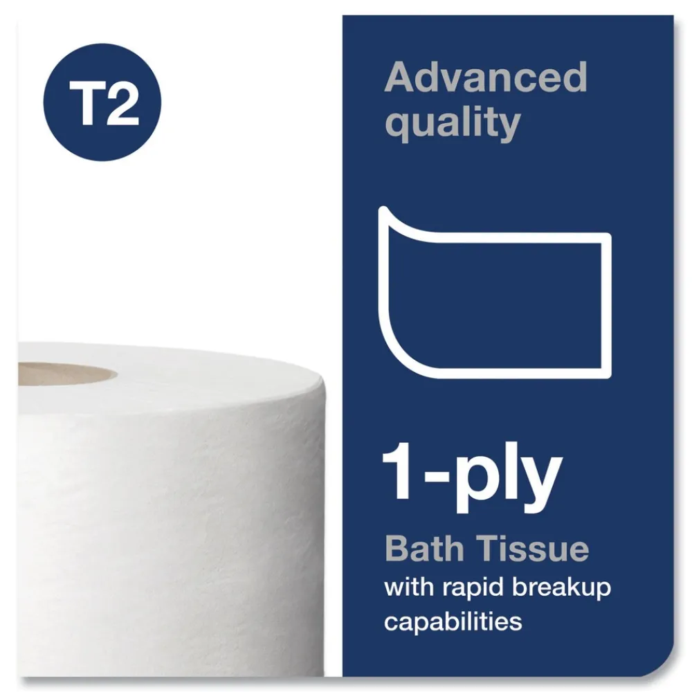 New 12013903 3.48 in. x 1200 ft. Septic Safe 1-Ply Advanced Bath Tissue - Jumbo, White (12/Carton) Paper & Dispensers