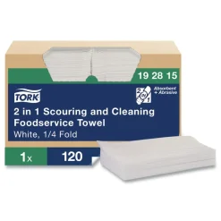 Online 192815 13 in. x 21 in. 1-Ply 2 in 1 Wiper - White (120/Carton) Cleaning & Janitorial Supplies