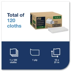 Online 192815 13 in. x 21 in. 1-Ply 2 in 1 Wiper - White (120/Carton) Cleaning & Janitorial Supplies