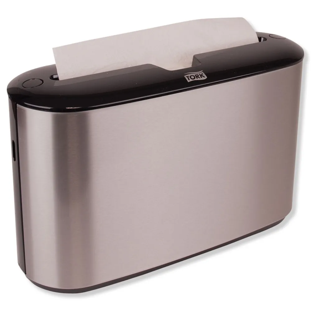 Best 302030 12.68 in. x 4.56 in. x 7.92 in. Xpress Countertop Towel Dispenser - Stainless Steel/Black Paper & Dispensers