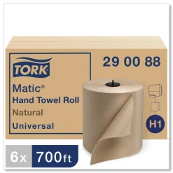 Hot 7.7 in. x 700 ft. Matic Hardwound Roll Towel - Natural (6/Carton) Paper & Dispensers|Cleaning & Janitorial Supplies
