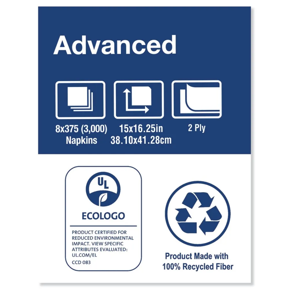 Discount 15 in. x 16.25 in. 2-Ply 1/8-Fold Advanced Dinner Napkins - White (3000/Carton) Paper & Dispensers