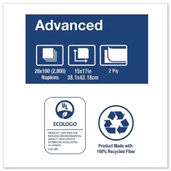 Best 15 in. x 17 in. 2-Ply 1/8-Fold Advanced Dinner Napkins - White (2800/Carton) Paper & Dispensers