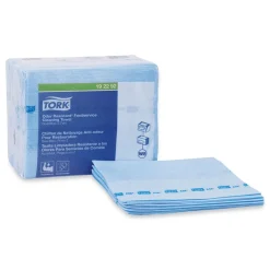 Outlet 11.75 in. x 14.75 in. 1-Ply Small Pack Foodservice Cloth - Unscented/Blue/Blue Stripe (4/Carton) Paper & Dispensers|Cleaning & Janitorial Supplies