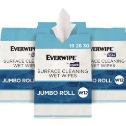 Hot 6 in. x 6 in. 1-Ply Surface Cleaning Wet Wipe - Lemon, White (4 Rolls/Carton) Cleaning & Janitorial Supplies