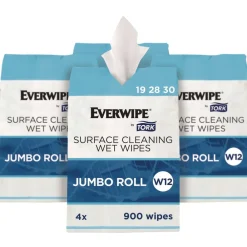 Hot 6 in. x 6 in. 1-Ply Surface Cleaning Wet Wipe - Lemon, White (4 Rolls/Carton) Cleaning & Janitorial Supplies