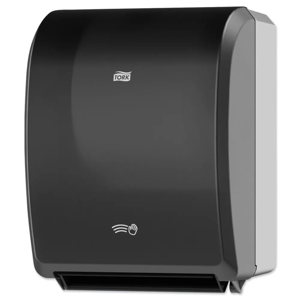 New 12.32 in. x 9.32 in. x 15.95 in. Electronic Hand Towel Roll Dispenser for 8 in. Rolls - Black (1/Carton) Cleaning & Janitorial Supplies