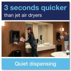 Online 552538 PeakServe Continuous 14.44 x 3.97 x 19.3 Hand Towel Dispenser - Black Paper & Dispensers