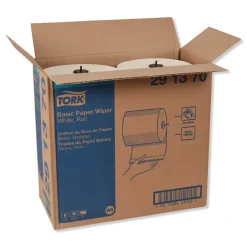 Discount 291370 1-Ply 7.68 in. x 1150 ft. Basic Paper Wiper Roll Towel - White (4/Carton) Paper & Dispensers