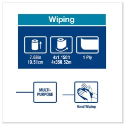 Discount 291370 1-Ply 7.68 in. x 1150 ft. Basic Paper Wiper Roll Towel - White (4/Carton) Paper & Dispensers