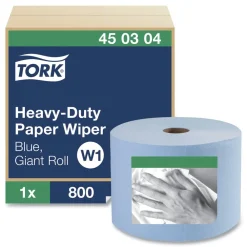 450304 1-Ply 11.1 in. x 800 ft. Heavy-Duty Paper Wiper - Blue Paper & Dispensers