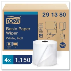 Sale 291380 1-Ply 7.68 in. x 1150 ft. Paper Wiper Roll Towel - White (4/Carton) Paper & Dispensers