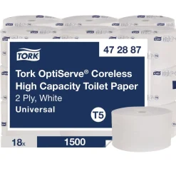 Outlet 472887 2-Ply OptiServe High-Capacity Coreless Toilet Paper - White (18/Carton) Cleaning & Janitorial Supplies