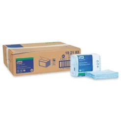 11.75 x 14.75 1-Ply Small Pack Foodservice Cloth - Blue/White/Unscented (4/Carton) Cleaning & Janitorial Supplies