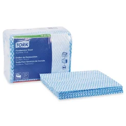 11.75 x 14.75 1-Ply Small Pack Foodservice Cloth - Blue/White/Unscented (4/Carton) Cleaning & Janitorial Supplies