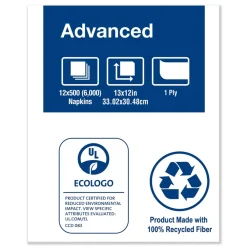 D820 1-Ply 13 in. x 12 in. Advanced Soft Minifold Dispenser Napkins White (6000/Carton) Paper & Dispensers