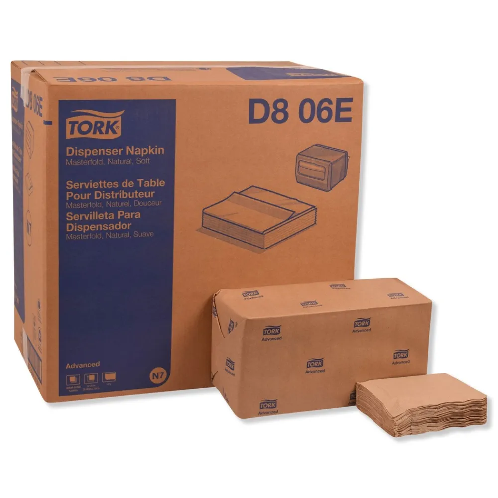 New D806E Advanced 1-Ply 12 in. x 17 in. Masterfold Dispenser Napkins - Natural (12/Carton) Paper & Dispensers