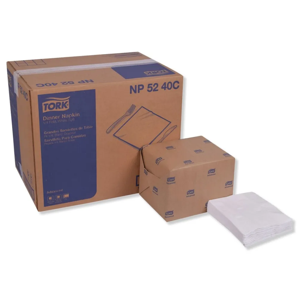 Hot NP5240C 2-Ply 15 in. x 16.25 in. Advanced Dinner Napkins - White (8/Carton) Paper & Dispensers