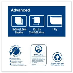 Hot 1-Ply 13 in. x 12 in. Advanced Soft Minifold Dispenser Napkins - Natural (6000/Carton) Paper & Dispensers