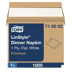 Hot 1-Ply 15 in. x 16 in. LinStyle Dinner Napkin - White (1000/Carton) Cleaning & Janitorial Supplies