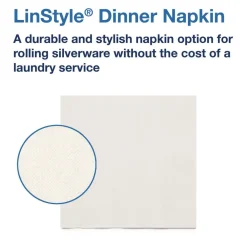 Hot 1-Ply 15 in. x 16 in. LinStyle Dinner Napkin - White (1000/Carton) Cleaning & Janitorial Supplies