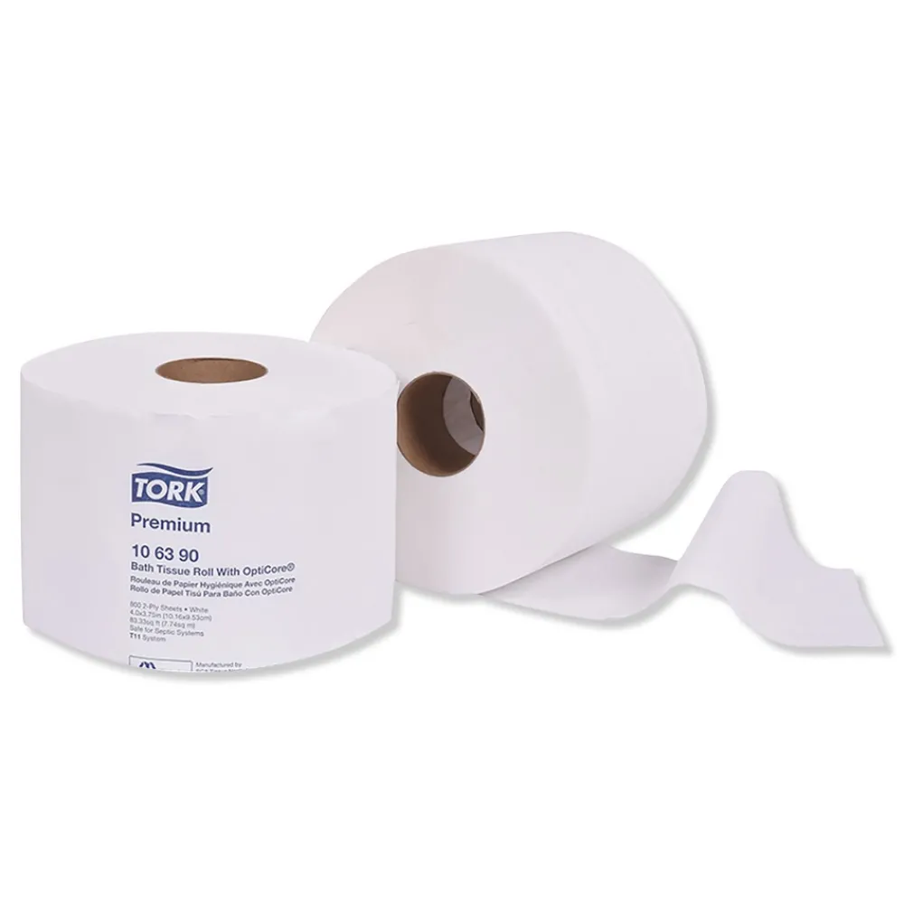 Discount 2-Ply Septic Safe Premium Bath Tissue Roll with OptiCore - White (36/Carton) Paper & Dispensers