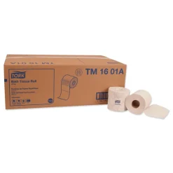 Hot TM1601A 2-Ply Universal Septic-Safe Bath Tissue - White (500 Sheets/Roll, 48 Rolls/Carton) Paper & Dispensers