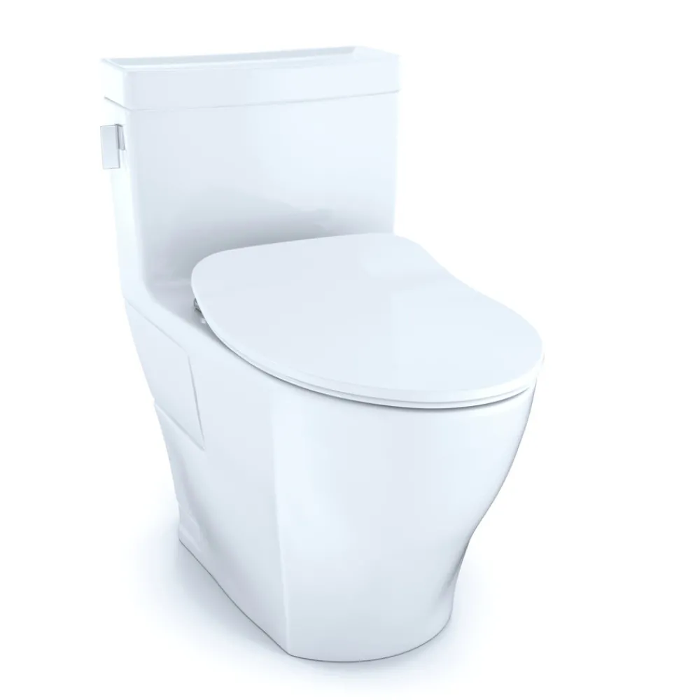 Best 1-Piece Legato CEFIONTECT WASHLETplus 1.28 GPF Elongated Toilet with and SoftClose Seat - Cotton White Fixtures