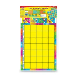 Outlet 22 in. x 17 in. 12-Month Year Around Calendar Bulletin Board Set - Assorted Colors (106/Set) Calendars & Planners