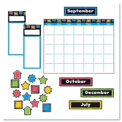 Outlet 30-Piece 18 in. x 26.5 in. Bold Strokes Wipe-Off Calendar Bulletin Board Set - Assorted Colors Calendars & Planners
