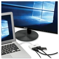 Hot 3 in. USB-A/USB-C PD Charging/Gigabit Ethernet USB 3.1 Gen 1 USB-C to HDMI Adapter - White Office Electronics & Batteries