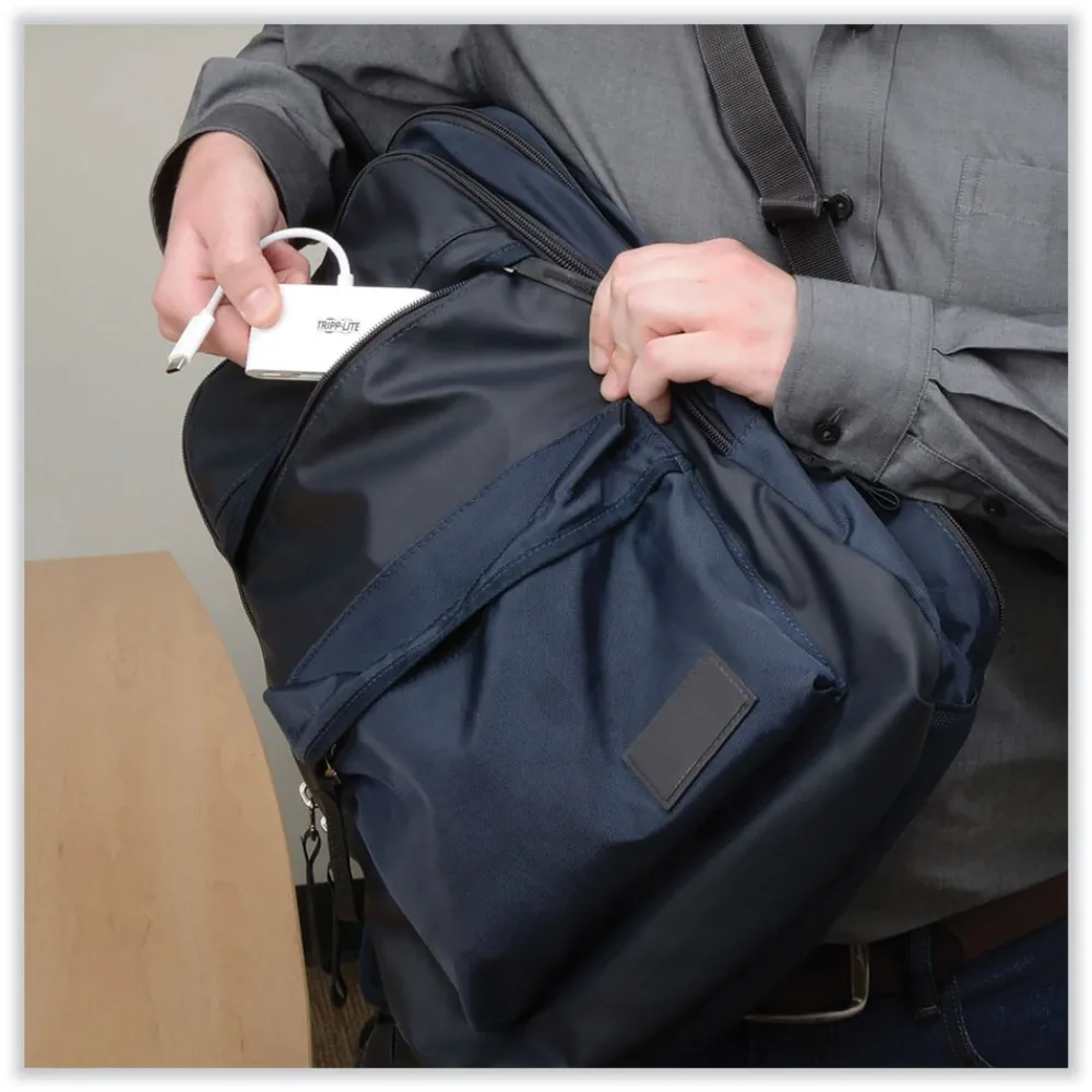 Hot 3 in. USB-A/USB-C PD Charging/Gigabit Ethernet USB 3.1 Gen 1 USB-C to HDMI Adapter - White Office Electronics & Batteries