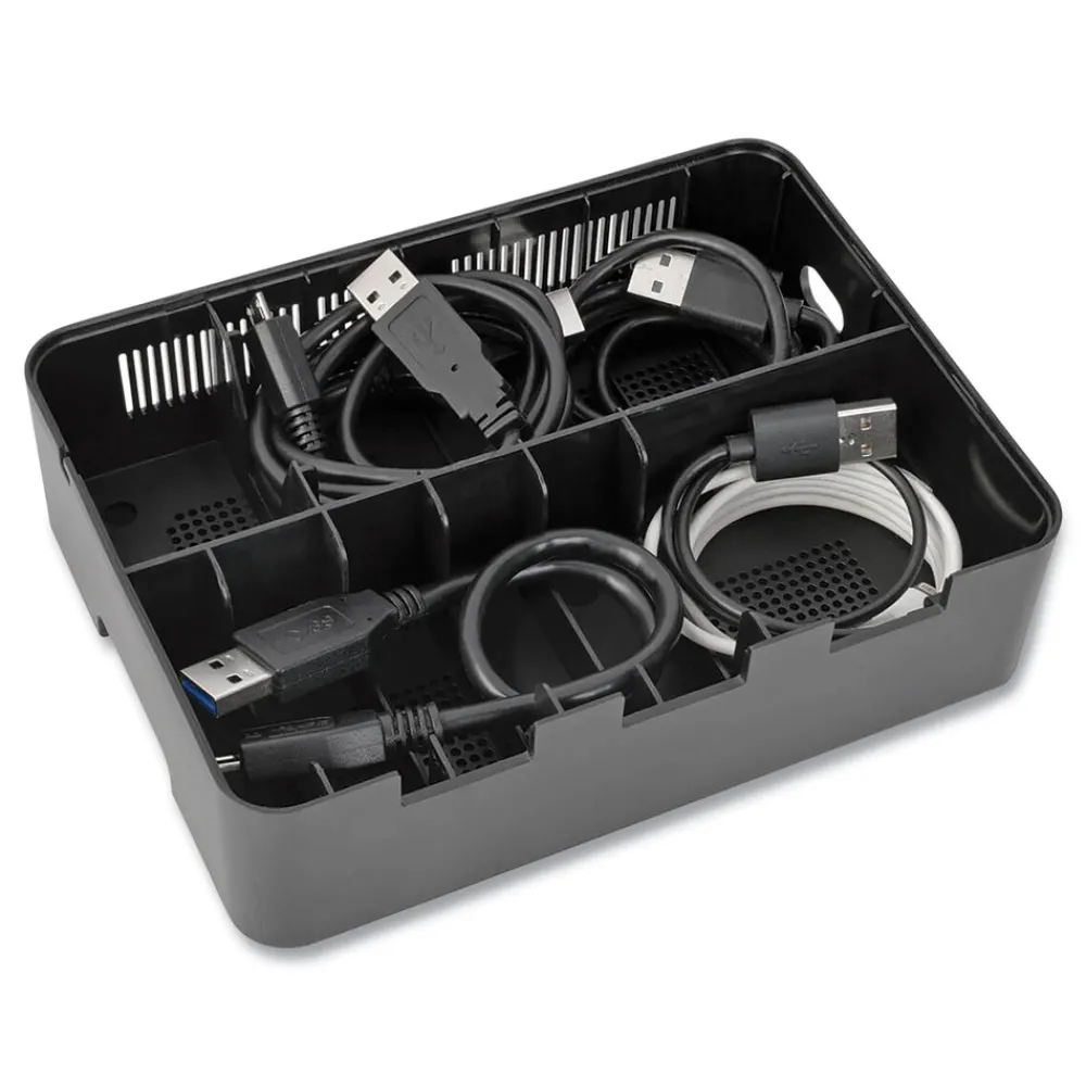 Hot 4.9 in. x 2.6 in. x 6.6 in. 7 Devices USB Charging Station with Quick Charge - Black Office Electronics & Batteries