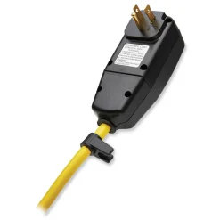 Hot 6 Outlets 9 ft. Cord Power It! Safety Power Strip with GFCI Plug - Yellow/Black Office Electronics & Batteries