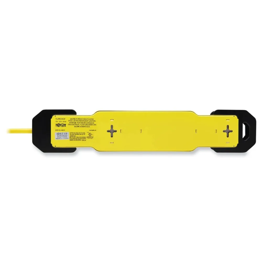 Hot 6 Outlets 9 ft. Cord Power It! Safety Power Strip with GFCI Plug - Yellow/Black Office Electronics & Batteries