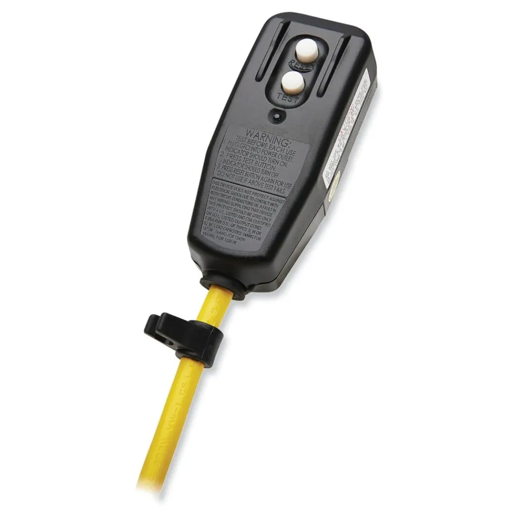 Hot 6 Outlets 9 ft. Cord Power It! Safety Power Strip with GFCI Plug - Yellow/Black Office Electronics & Batteries