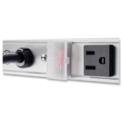 12-Outlet Vertical Power Strip with 15 ft. Cord - Silver Office Electronics & Batteries