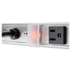 12-Outlet Vertical Power Strip with 15 ft. Cord - Silver Office Electronics & Batteries