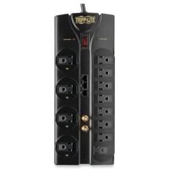 Clearance Protect It! 2880 J 12-Outlet Surge Protector with 8 ft. Cord - Black Office Electronics & Batteries