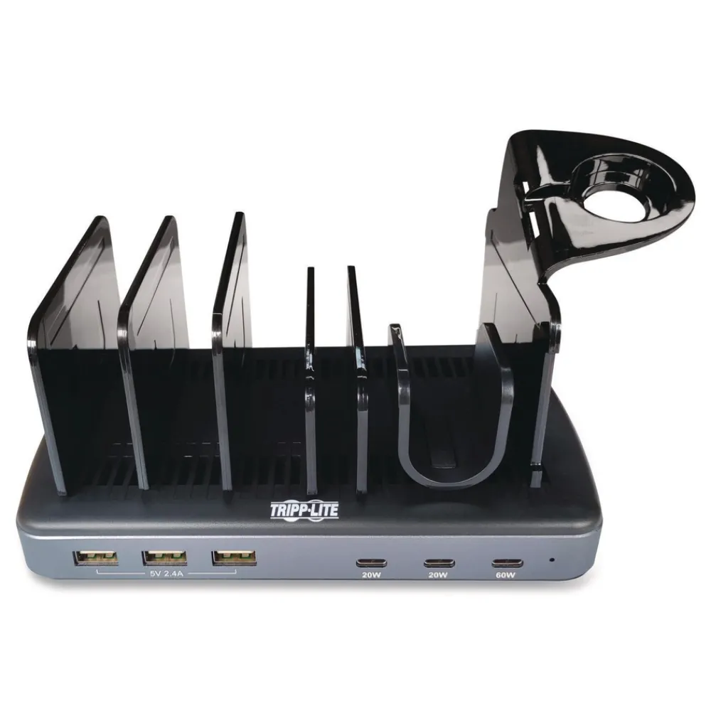 New 120W Multi-Device Charging Station with Storage 6 Devices 7.3 x 4.45 x 1.33 Office Electronics & Batteries