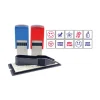 New Printy 10-in-1 0.63 in. Diameter Self-Inking Teacher Stamp - Blue/Red Mailing, Packing & Shipping