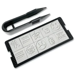 New Printy 10-in-1 0.63 in. Diameter Self-Inking Teacher Stamp - Blue/Red Mailing, Packing & Shipping