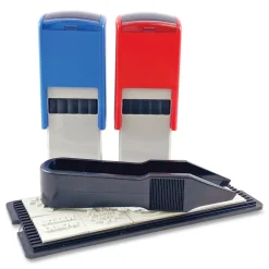 New Printy 10-in-1 0.63 in. Diameter Self-Inking Teacher Stamp - Blue/Red Mailing, Packing & Shipping