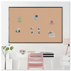 72 in. x 48 in. Cork Bulletin Board - Tan Surface/Black Aluminum Frame Cleaning & Janitorial Supplies