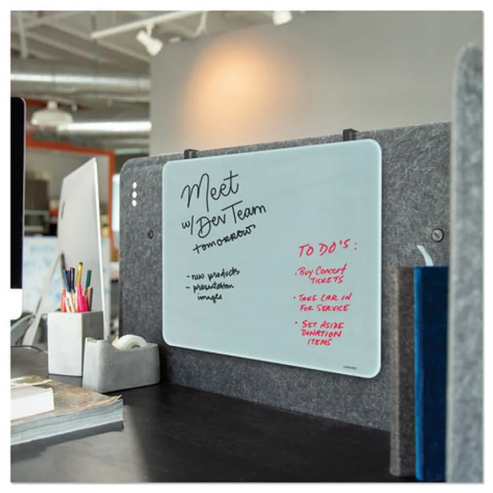 Clearance 20 in. x 16 in. Cubicle Glass Dry Erase Board - White Surface Office Presentation Supplies|Cleaning & Janitorial Supplies