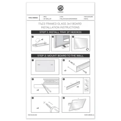 Best 35 in. x 23 in. Monthly View 3-N-1 Magnetic Glass Dry Erase Combo Board - White Aluminum Office Presentation Supplies