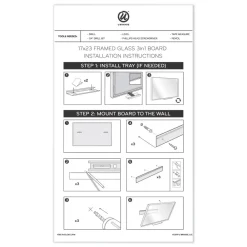Best 23 in. x 17 in. Monthly View 3-N-1 Magnetic Glass Dry Erase Combo Board - White Aluminum Office Presentation Supplies